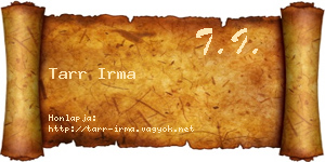 Tarr Irma névjegykártya