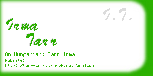 irma tarr business card